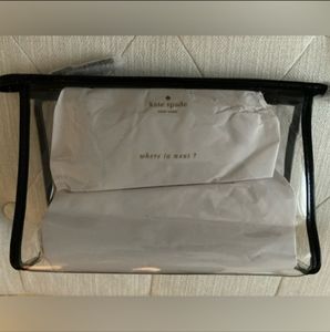 Brand New Clear Kate Spade Cosmetic Bag/Stadium Bag